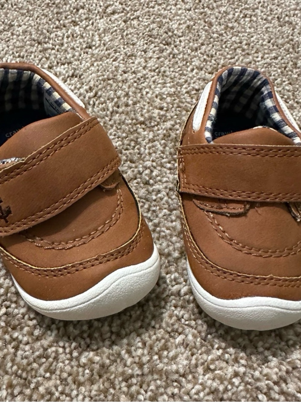 Carter's Brown Velcro Leather-Style Toddler Shoes